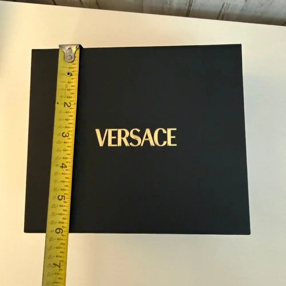 Versace Gift Box with Lid Black Gold Logo Luxury Packaging Storage Display